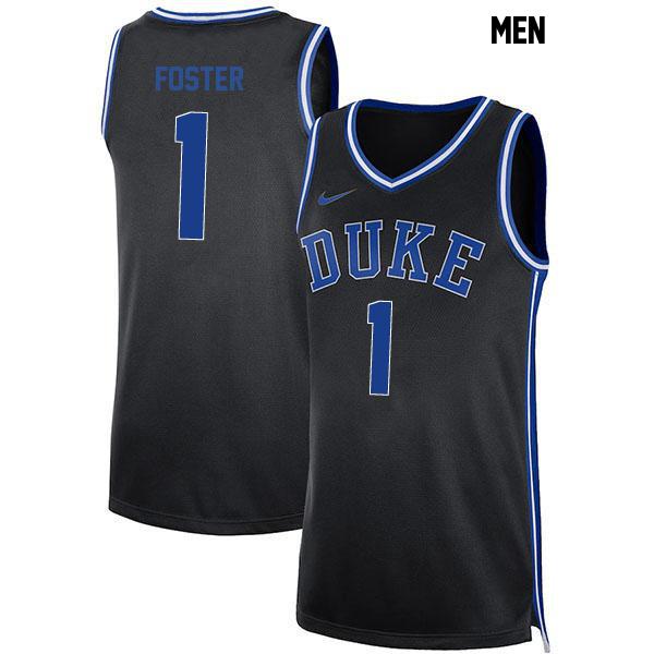 Caleb Foster Mens Number 1 Black Stitched Authentic Duke Blue Devils College Basketball Jersey