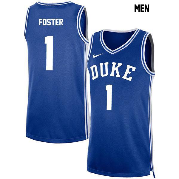 Caleb Foster Mens Number 1 Stitched Blue Authentic Duke Blue Devils College Basketball Jersey