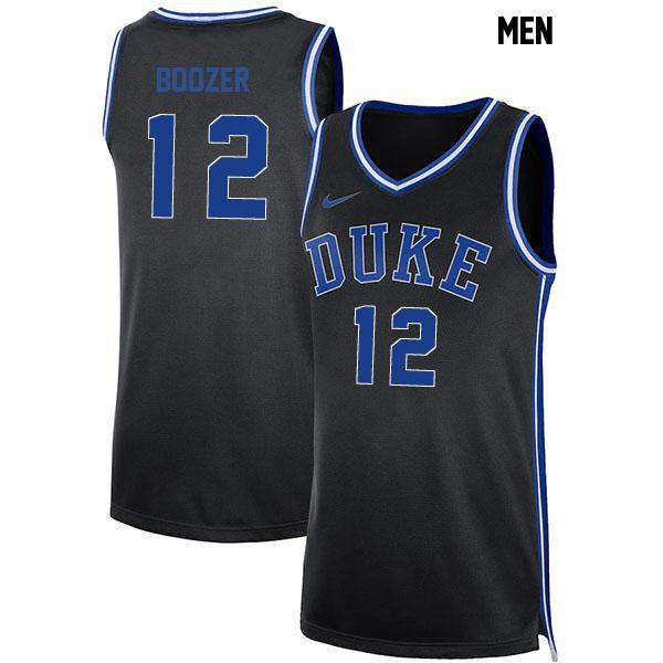Cameron Boozer Mens Number 12 Black Stitched Authentic Duke Blue Devils College Basketball Jersey