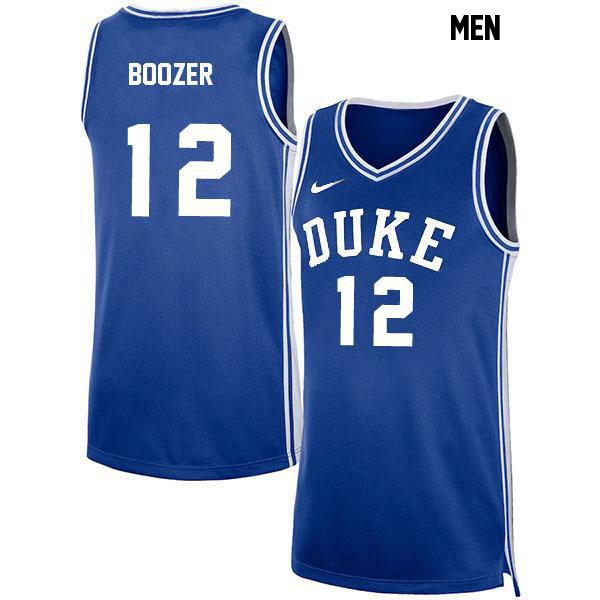 Cameron Boozer Stitched Mens Number 12 Blue Authentic Duke Blue Devils College Basketball Jersey
