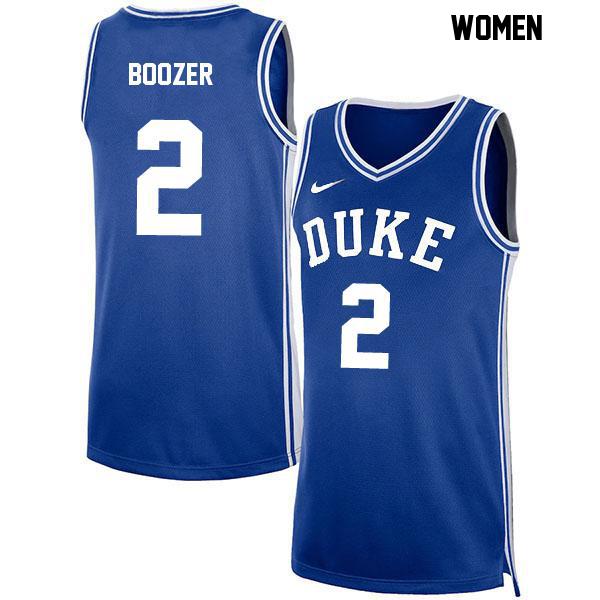 Stitched Cayden Boozer Womens Number 2 Blue Authentic Duke Blue Devils College Basketball Jersey