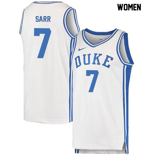 Stitched Dame Sarr Womens Number 7 White Authentic Duke Blue Devils College Basketball Jersey Stitched Dame Sarr Womens Number 7 White Authentic Duke Blue Devils College Basketball Jersey