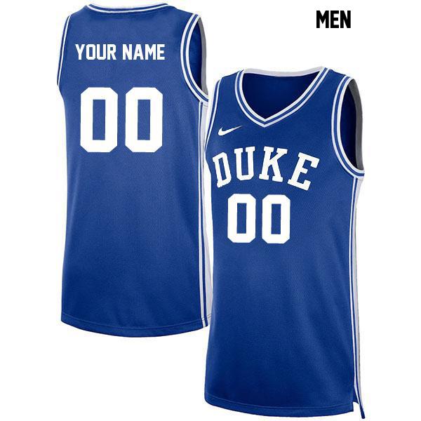 Customized Mens Stitched Blue Authentic Duke Blue Devils College Basketball Jersey