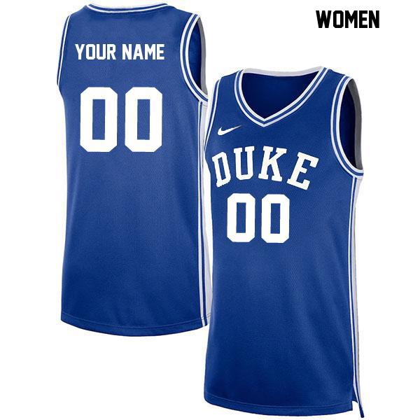 Customized Womens Stitched Blue Authentic Duke Blue Devils College Basketball Jersey