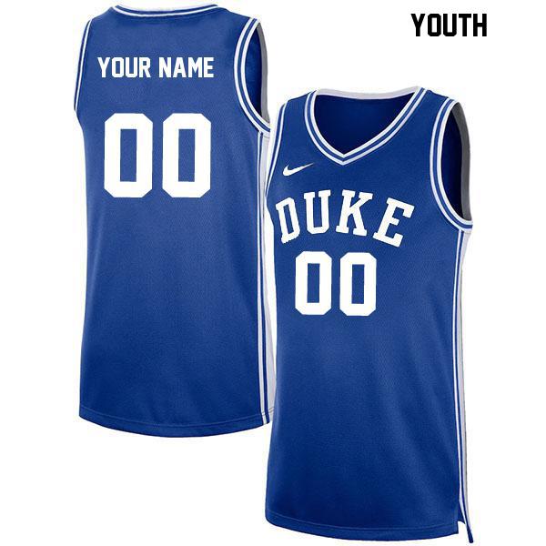 Customized Youth Stitched Blue Authentic Duke Blue Devils College Basketball Jersey