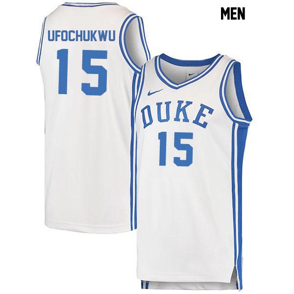 Ifeanyi Ufochukwu Stitched Mens Number 15 White Authentic Duke Blue Devils College Basketball Jersey