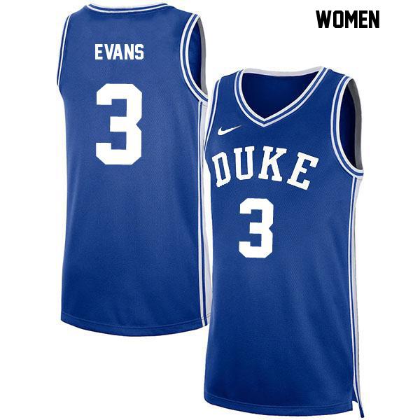 Isaiah Evans Womens Stitched Number 3 Blue Authentic Duke Blue Devils College Basketball Jersey Isaiah Evans Womens Stitched Number 3 Blue Authentic Duke Blue Devils College Basketball Jersey