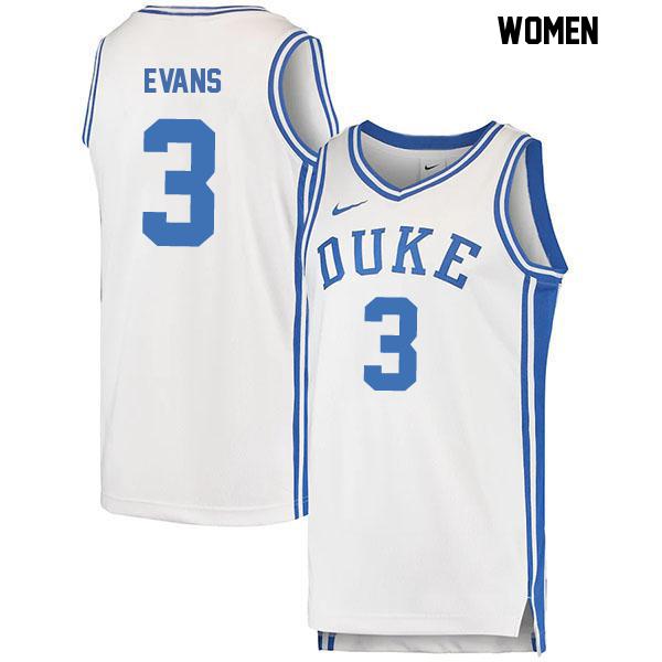Isaiah Evans Womens Number 3 White Stitched Authentic Duke Blue Devils College Basketball Jersey Isaiah Evans Womens Number 3 White Stitched Authentic Duke Blue Devils College Basketball Jersey