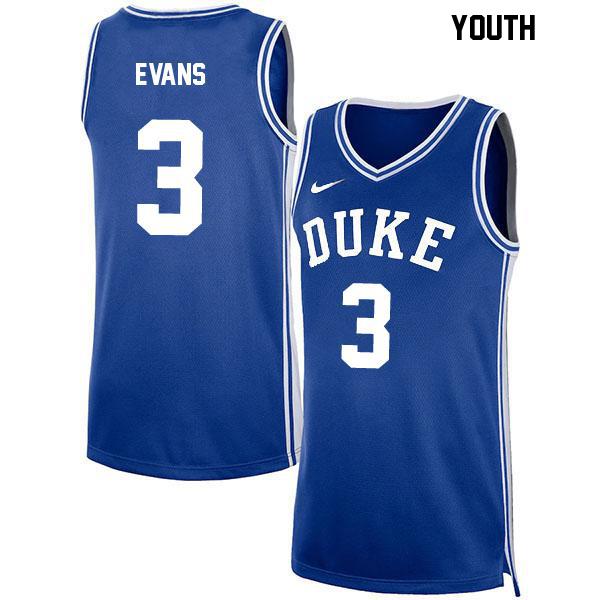 Isaiah Evans Stitched Youth Number 3 Blue Authentic Duke Blue Devils College Basketball Jersey Isaiah Evans Stitched Youth Number 3 Blue Authentic Duke Blue Devils College Basketball Jersey