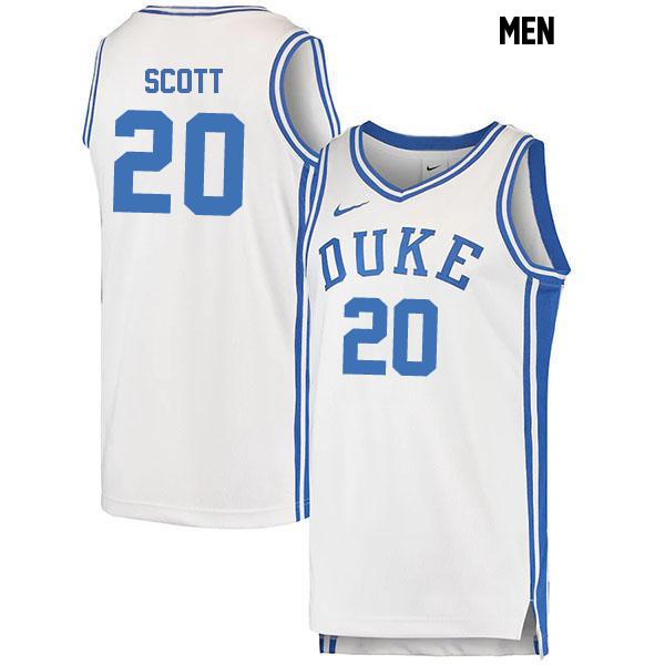 Stitched Jack Scott Mens Number 20 White Authentic Duke Blue Devils College Basketball Jersey Stitched Jack Scott Mens Number 20 White Authentic Duke Blue Devils College Basketball Jersey