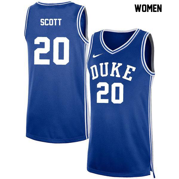 Jack Scott Womens Number 20 Blue Stitched Authentic Duke Blue Devils College Basketball Jersey Jack Scott Womens Number 20 Blue Stitched Authentic Duke Blue Devils College Basketball Jersey