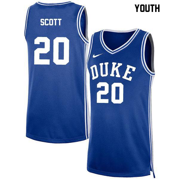 Jack Scott Youth Number 20 Stitched Blue Authentic Duke Blue Devils College Basketball Jersey Jack Scott Youth Number 20 Stitched Blue Authentic Duke Blue Devils College Basketball Jersey