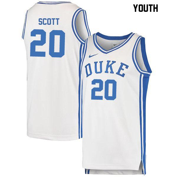 Jack Scott Youth Number 20 Stitched White Authentic Duke Blue Devils College Basketball Jersey Jack Scott Youth Number 20 Stitched White Authentic Duke Blue Devils College Basketball Jersey